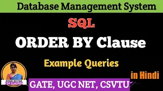 SQL ORDER BY Clause DBMS Lecture-53 Shanu Kuttan Hindi