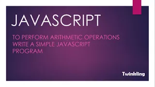 JavaScript For Beginners Simple program on Arithmetic Operations Using Visual Studio code