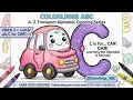 C is for Car Letter C Coloring Page ABC Vehicle Coloring for Kids