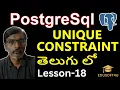 UNIQUE Constraint in PostGreSQL - PostGreSQL Full Course in Telugu