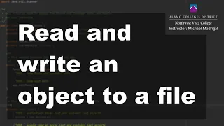 Java 2 Fall 2020 - Read and Write an Object to a File