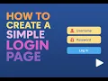 How to Create a Simple Login Page Step-by-Step Tutorial - Lesson 12