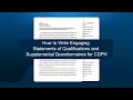 How to Write Engaging SOQs and SQs for CDPH