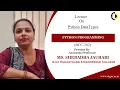 PYTHON DATATYPES PYTHON PROGRAMMING LECTURE 02 BY MS SHERADHA JAUHARI AKGEC