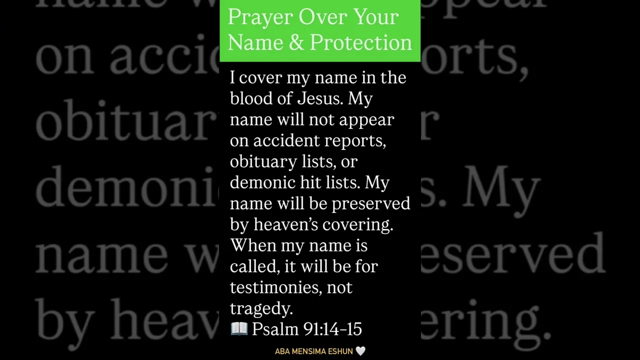 prayer 9ver your name