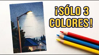 Cómo Pintar con SOLO 3 COLORES - Paisaje Nocturno