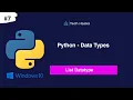 Data Types in Python Python Tutorial for Beginners Simplest Introduction List Data Type