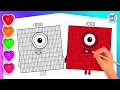 Numberblocks How To Draw Numberblock 1000 Step By Step Drawing Coloring Tutorial