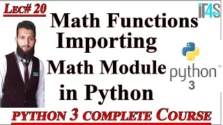 Python Tutorial in Urdu Hindi Math Functions in Python and Importing Math Module in Python