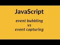 event bubbling and event capturing in javascript