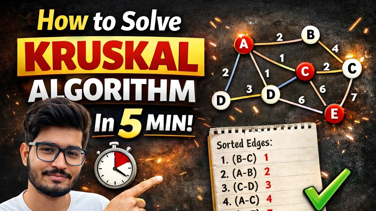 How to solve kruskal algorithm |How to do kruskal's algorithm | kruskal's algorithm KAISE SOLVE KRE?