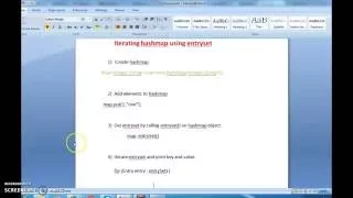 How to iterate hashmap using entryset