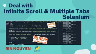 Selenium Python - Deal with Infinite Scrolling Pages Multiple Tabs