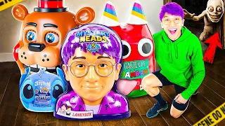 UNBOXING 100 GIANT MYSTERY HEADS! (ROBLOX, LILO & STITCH, LANKYBOX, FNAF, & MORE!)