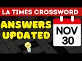 Answers to the LA Times Crossword Answers 24 LA Times Crossword Puzzle Answers for Nov 30 2024