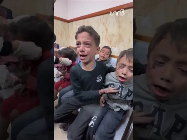 ⁣Children in G@za are severely injured after Israeli strikes in Deir El Balah. Video: Ali Jadallah
