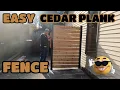 BEAUTIFUL EASY CEDAR PLANK FENCE Home Depot Black Metal posts