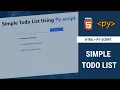 Simple Todo List Using Py-Script python tutorials