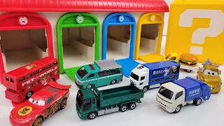 車のおもちゃで名前と色を覚えよう！TAYOガレージ&はてなボックス☆ Let's Learn Names and Colors with Toy Cars