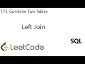 LeetCode 175 Combine Two Tables left join SQL
