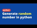 Generate random number in python - devsuggest