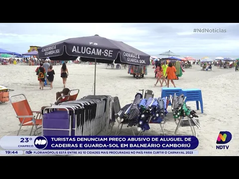 Turistas denunciam preço abusivo de aluguel de cadeiras e guarda-sol em Balneário Camboriú