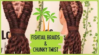 Loc Style Tutorial Fishtail Braids and Chucky Twist Easy Simple Dreadlock Hairstyles