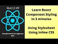 Styling Components in React with Stylesheet and with Inline CSS Part 9