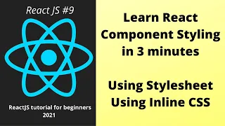 Styling Components in React with Stylesheet and with Inline CSS Part 9