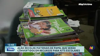 Projeto em Tubarão transforma doações usadas em material escolar novo