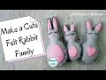 DIY CUTE FELT BUNNY RABBIT TUTORIAL - Easy to make and free pdf pattern download