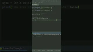 Python program to find the area of a triangle