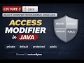 Access Modifiers in Java Explained Public vs Private vs Protected VS Default in Java Lecture 3