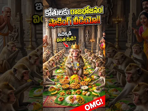 KERALA లో కోతులకు వింత ఓనం వేడుక! 🐒 | Unique Onam Feast For Monkeys in Telugu #Shorts #telugushorts