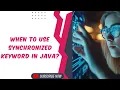 thread synchronization in java synchronized keyword with example