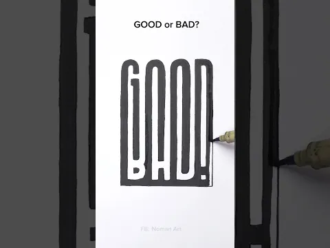 What did you see first - GOOD or BAD? #shorts #art #drawing #satisfying #illusion