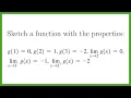 Sketch a Graph that Satisfies Several Limit Conditions