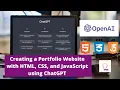 Creating a Portfolio Website with HTML CSS and JavaScript using ChatGPT