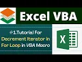 For Loop In Reverse Order in VBA Macro Excel VBA For Loop Example 3