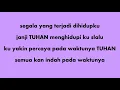 Download Lagu lirik lagu waktu TUHAN, janice charlene