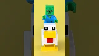 🗣🔥 CHICKEN JOCKEY and RAINING POPCORNS! Baby Zombie Surprise in LEGO 21272! #minecraftmovie #lego