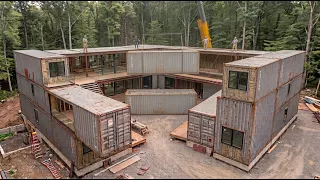 This man is building a massive house out of 6 shipping containers over 3 full years!