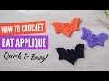 How to Crochet my Bat Applique EASY BEGINNER