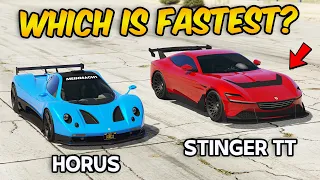 GTA 5 ONLINE - HORUS VS STINGER TT (WHICH IS FASTEST?)