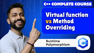 Lec-57 C Virtual Function Method Overriding Run-Time Polymorphism with Real life examples