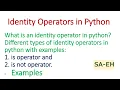 Identity operators in python is operator is not operator CBSE Identity operators with examples