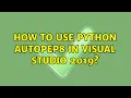 How to use Python autopep8 in Visual Studio 2019