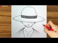 Easy Anime Drawing How to draw One Piece Luffy step-by-step Easy Drawing for Beginners