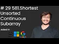 Shortest Unsorted Continuous Subarray LeetCode