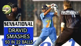 rahul dravid in sehwag mode 2nd fastest half century ever